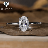 GRA Certified 1/2/3 Carat Oval Cut Moissanite Solitaire Diamond Ring 925 Sterling Silver Engagement Wedding Rings for Women - Xprespick